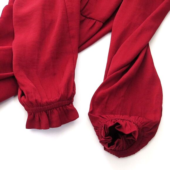 Knox Rose Balloon Sleeve Red Blouse Small EUC - Picture 4 of 5